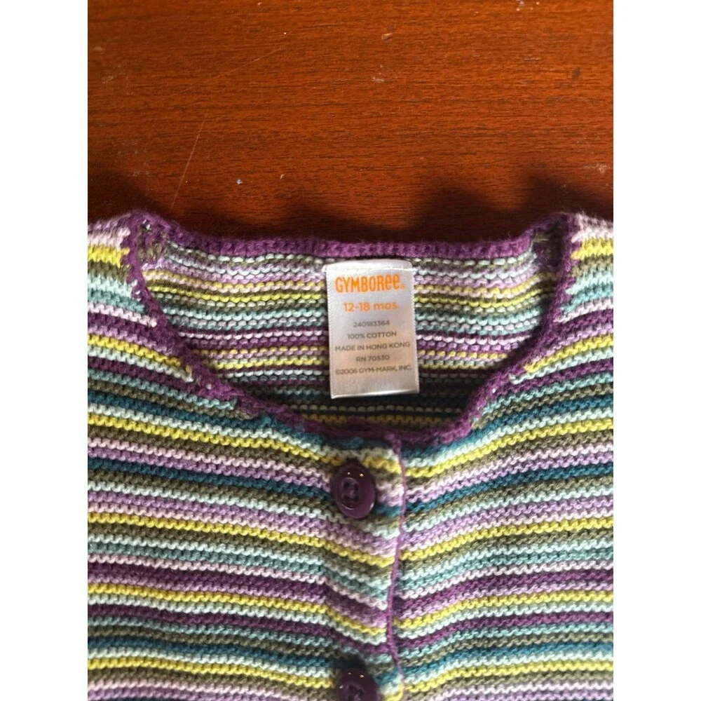 GYMBOREE  Striped Button-Up Cardigan Sweater for Girls 100% cotton